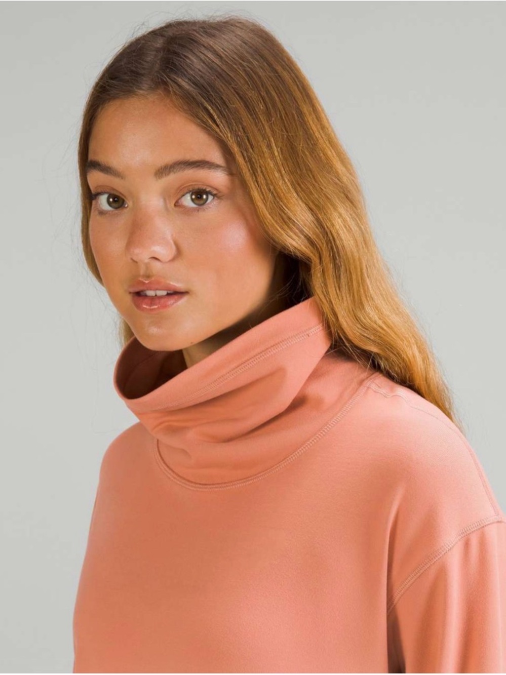 Lululemon Ready to Rulu Funnel Neck Pullover - Peach Pink Savannah - Size 6 EUC - Picture 3 of 9